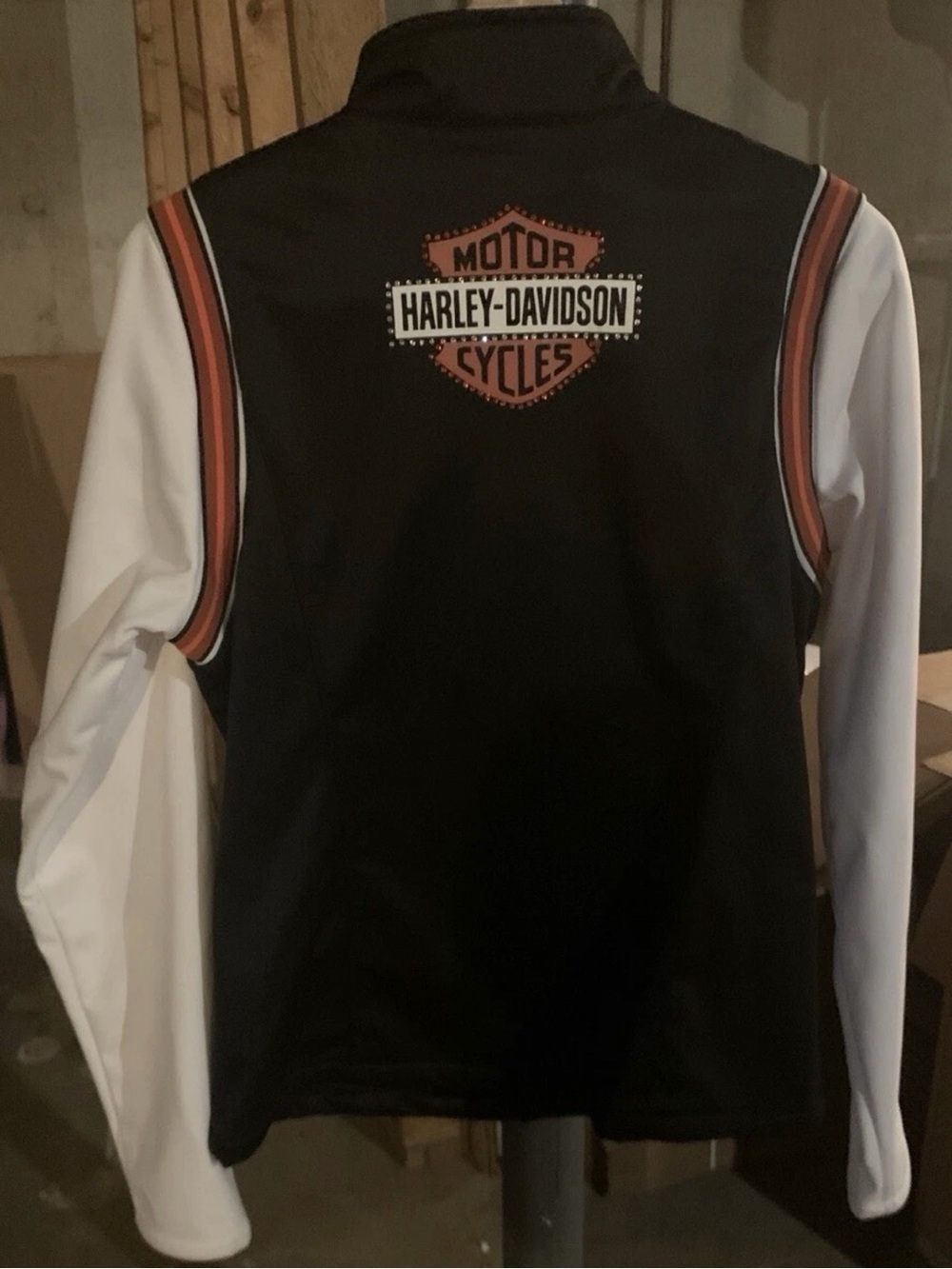 Harley Davidson Motorcycles Full Zip Rhinestone Jacket Women’s Medium Black